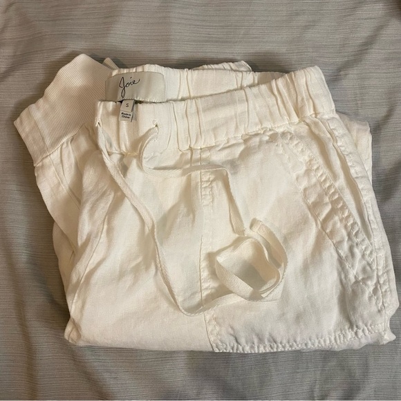 JOIE White Linen Jogger Pants Size Small - Picture 2 of 8